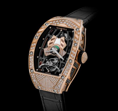 Richard Mille RM 71-01 Automatic Winding Tourbillon Talisman Red Gold Diamond Replica Watch